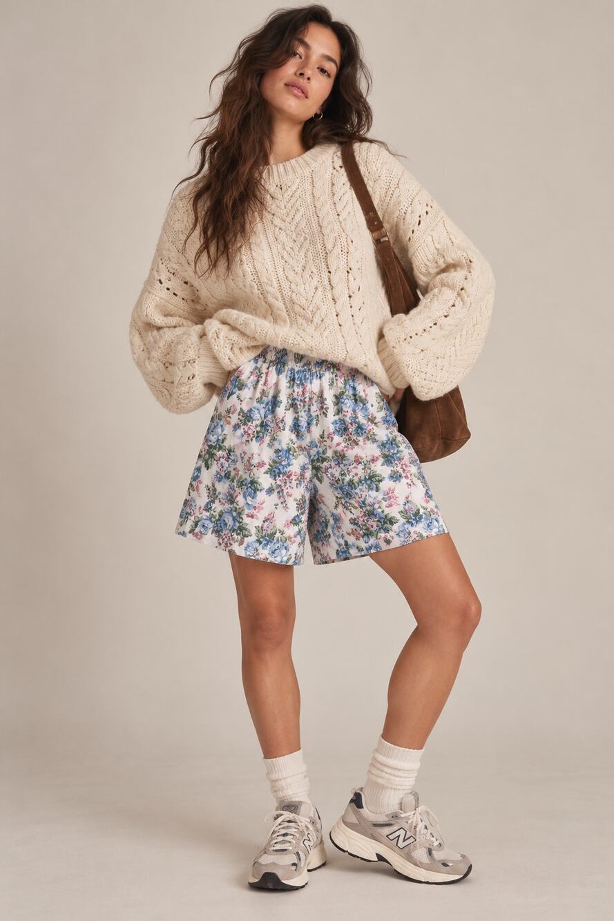 VTG 90s Capacity Knits Floral Pull On Mom Shorts M Prairie Grannycore Cottage